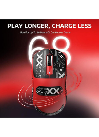 Беспроводная игровая мышь X3 PRO Red PAW3395, 4K/8K Гц ATTACK SHARK (370202785)