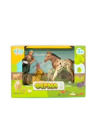 Детский игрушечный набор "Ферма" Q9899-T1_4 лошадка, овца, фермерша Kids Team (380972268)