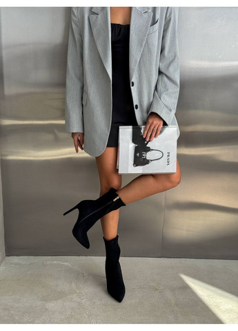 Чорні демісезонна витончені ботильйони на підборі Helen