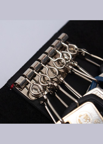Ключница, 6 карабинов, натуральная кожа, цвет чёрный с красной нитью SD Leather (267230681)