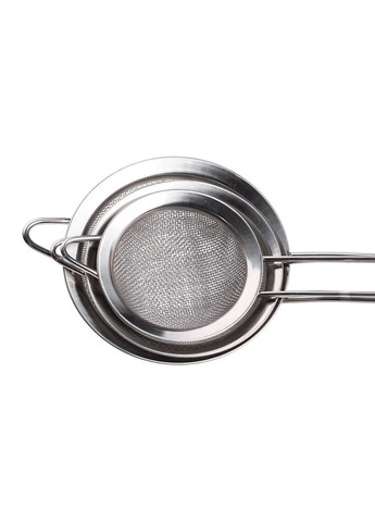 Набор ситечек 3 штуки для чая и муки из нержавеющей стали 8,10,12 см кухонные инструменты для просеивания ProDobro (364190663)