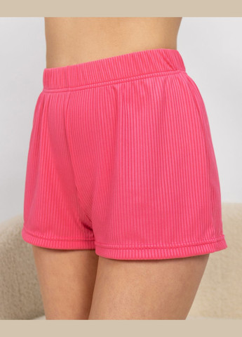 Рожева всесезон піжама жіноча з рубчику топ і шорти рожевий Maybel