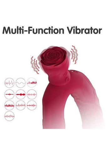 Двосторонній вібратор Y-Lover Rose Bloom бордового кольору із 10 варіантів вібрації та зручне, інтуїтивно керування кнопкой China (360603869)