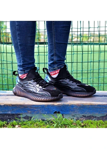 Чорні кросівки чоловічі adidas boost black адідас буст чорні демісезон No Brand