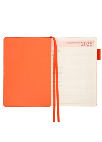 Ежедневник А5 2026 Binario 368 с Оранжевый (252641) Leo Planner (362587589)