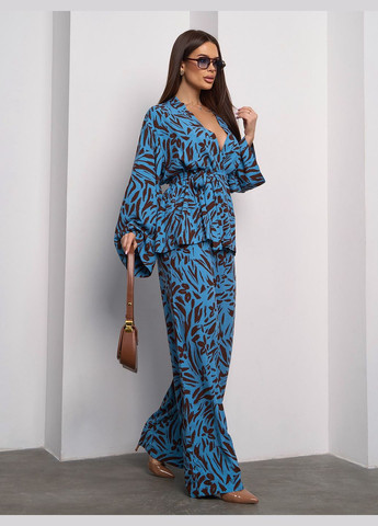 Елегантний костюм із блузою на запах No Brand (327367618)