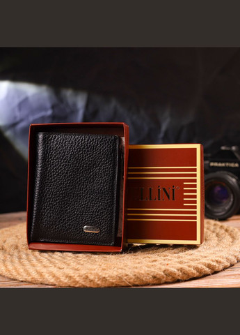 Маленький женский кошелек из натуральной кожи с монетницей 21671 Черный Canpellini (306881728)