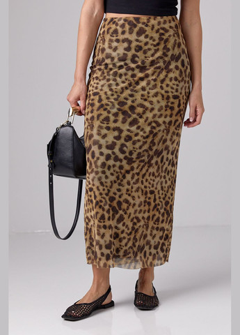 Довга спідниця леопардова з сітки Lurex (295185298)