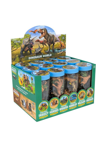Колекція доісторичних тварин – набір з 14 ігрових фігурок у тубусі, ціна за 12 штук - No Brand TBS077-3 (371925473)
