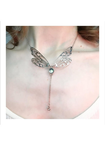 Сказочное колье с большими крыльями и подвесками эльфийская цепь fairy кулон кавай лолита кокетт ожерелье фэнтези No Brand (315932571)