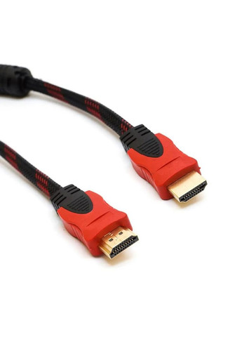 Кабель HDMI-HDMI (V1,4, OD-7,4mm, феритові кільця, обплетення) 5м. AT (370968244)