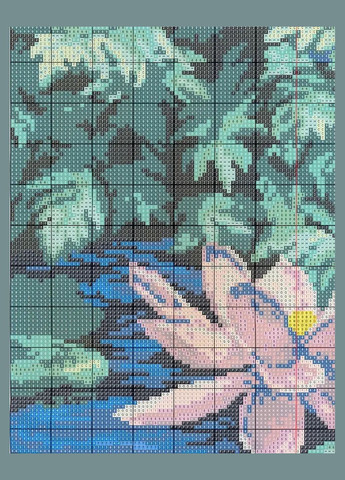 Набір для вишивання за нанесеною на канву схемою "Purple lotus ". AIDA 14CT printed, 32*61 см Joy Sunday (313613547)