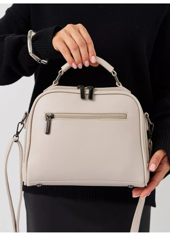 Женская сумка через плечо кросс боди с широким ремнем модная сумочка женская Молочная 73555 OnePro (348781359)