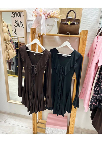 Коричневое платье No Brand