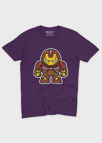 Фіолетова демісезонна футболка для хлопчика з принтом супергероя - залізна людина (ts001-1-dby-006-016-005-b) Modno