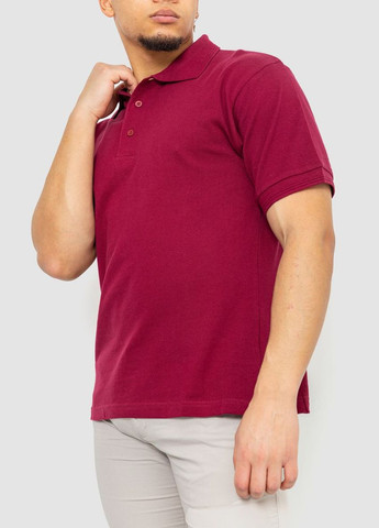 Бордова поло чоловіче однотонне 244r015 з довгим рукавом Ager