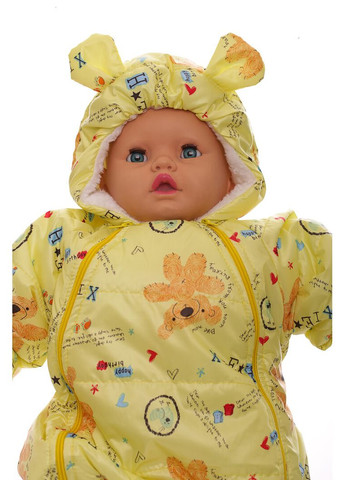 Чоловічок на траві зірочка з принтом ведмедиків жовтий 74 см (44994) BABYKROHA (315340836)