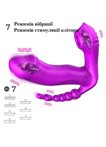 Фиолетовый многофункциональный вибратор с подогревом и вакуумной стимуляцией клитора (USB) Fox (284278731)