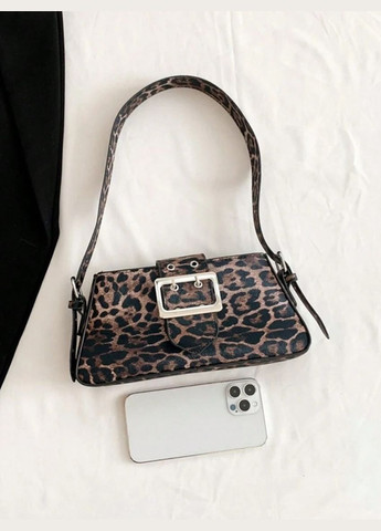 Женская сумка 10418 багет леопардовая коричневая No Brand (326487684)