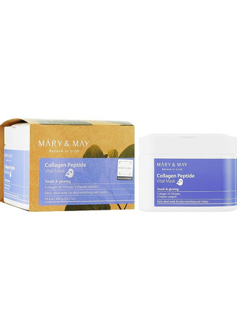 Тканинні маски з колагеном і пептидами Collagen Peptide Vital Mask 30шт (2-963270) Mary & May (369791422)