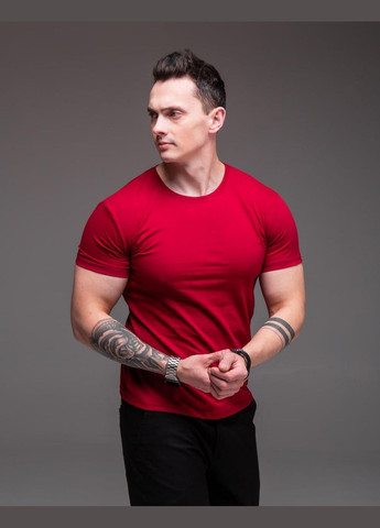 Червона футболка чоловіча - однотонна, вільна з коротким рукавом JUGO R.A Drop № 2365
