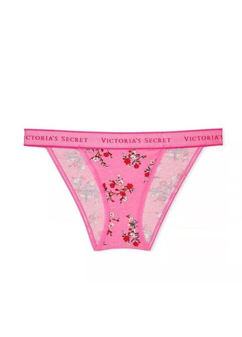 Женские трусики Logo Cotton Tanga XS розовые Victoria's Secret (292494975)