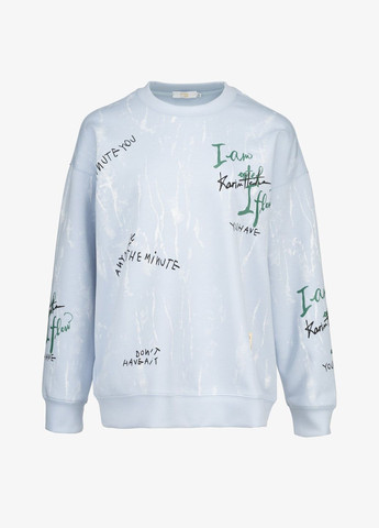 Голубой свитшот с узором женский q05 голубой On me (315865346)