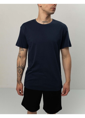 Темно-синяя унисекс футболка коттон (0011600sml3xl) Casual Trend №116