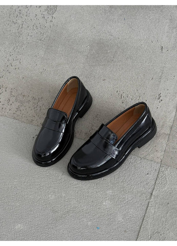 No Brand Стильні жіночі лофери лофери чорний з натуральна шкіра, — демісезон (356505398)