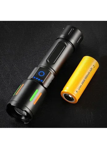 Фонарь ручной FLUORESCENCE BL-611-TG, индикация заряда, 1x26650/3xAAA, ЗУ Type-C, zoom No Brand (402253239)