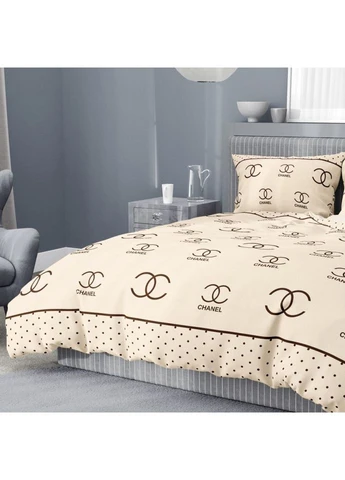 Комплект Максі-Сімейний н/рез."Chanel". Нав=4шт.+Під=2шт.+Пр.н/р=1шт.Ранфорс. Бавовна 80%. 70х70 IVONI (375493528)