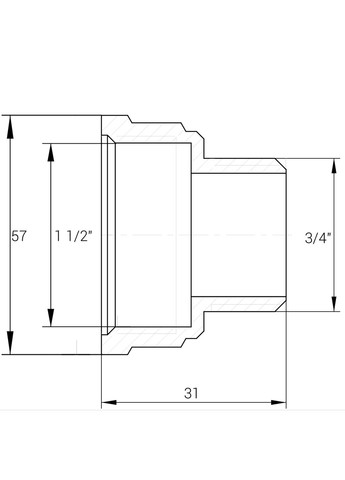 Перехідник редукційний 1 1/2″х 3/4″ВЗ латунний А0604А VA (299999454)