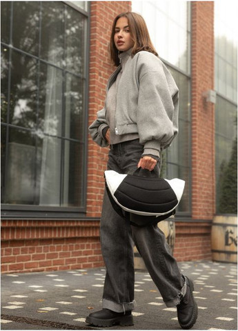 Велика жіноча поясна сумка бананка з екошкіри Біла (866038721) Sambag (361244921)