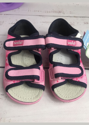 Розовые тапочки босоножки детские текстильные для девочек розовый (388) Waldi