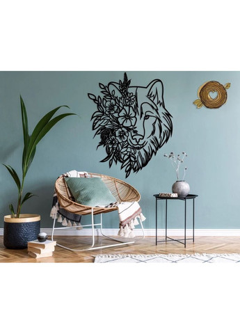 Декоративное панно Волк и Цветы, Объемная картина Poleno (367952697)