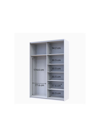 Шафа-купе двохдверна G-Caiser 160х60х240 см Білий/2 Дзеркала (DRS-011024) Doros (346532070)