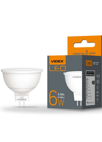 Светодиодная лампа MR16e 6W GU5.3 3000K (VLMR16e-06533) Videx (282313072)