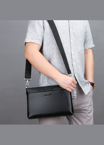 Чоловіча шкіряна барсетка сумка 2 в 1, клатч із натуральної шкіри чоловічий чорний No Brand (334731251)