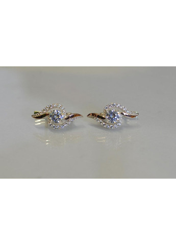 Срібні сережки з накладками з золота Silver Style (367112721)