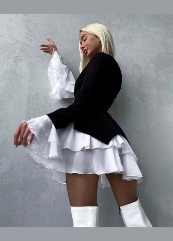 Чорно-білий кежуал сукня N.Family однотонна