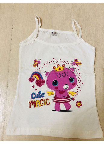 Белый летний майка детская для девочки турция р.2 - 3 разные цвета No Brand