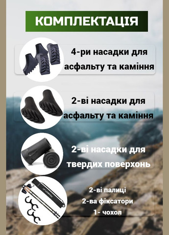 Палки для скандинавской ходьбы 9108 Sisu Black/Gold 80-135 см (пара) + 2-я пара сапог + чехол PowerPlay (317849076)