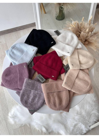 Комплект ангоры, шапка с бафом. Женский теплый зимний комплект шапка с бафом с флисовой подкладкой. Atis (362146287)