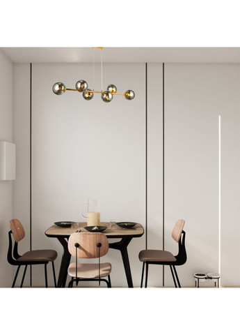 Золотая люстра длинная 115см на 6 ламп (84-1021-6 DDG+BK) No Brand (371645264)