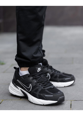 Чорні Осінні кросівки чоловічі nike v2k runtekk black white найк в2к рантекк No Brand