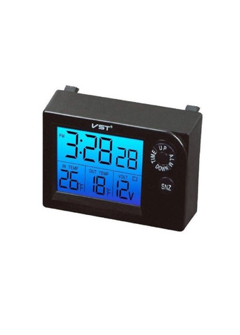 Автомобильные часы 7048 с термометром и вольтметром VST (282927660)