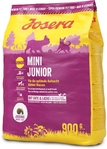 Сухий корм для цуценят малих порід MiniJunior з качкою та рисом 900 г (4032254745150) Josera (279569558)