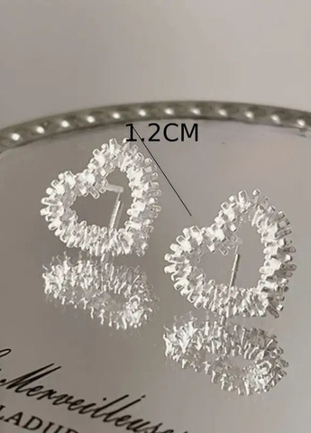 Сережки-пусети Сердечки No Brand (314801126)