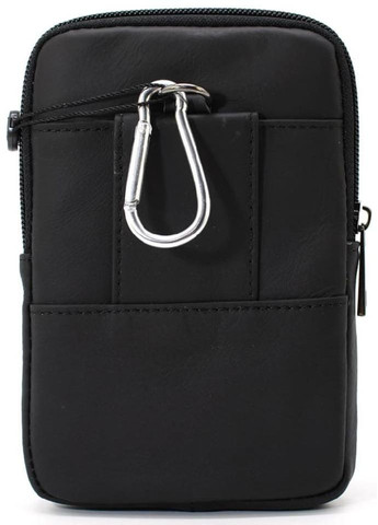 Сумка чехол для телефона на ремень мужская с карабином кожаная маленькая сумочка Черный 35929 BULL (337671208)