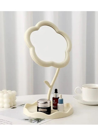 Дзеркало настільне біле квітка No Brand фігурне (362441031)